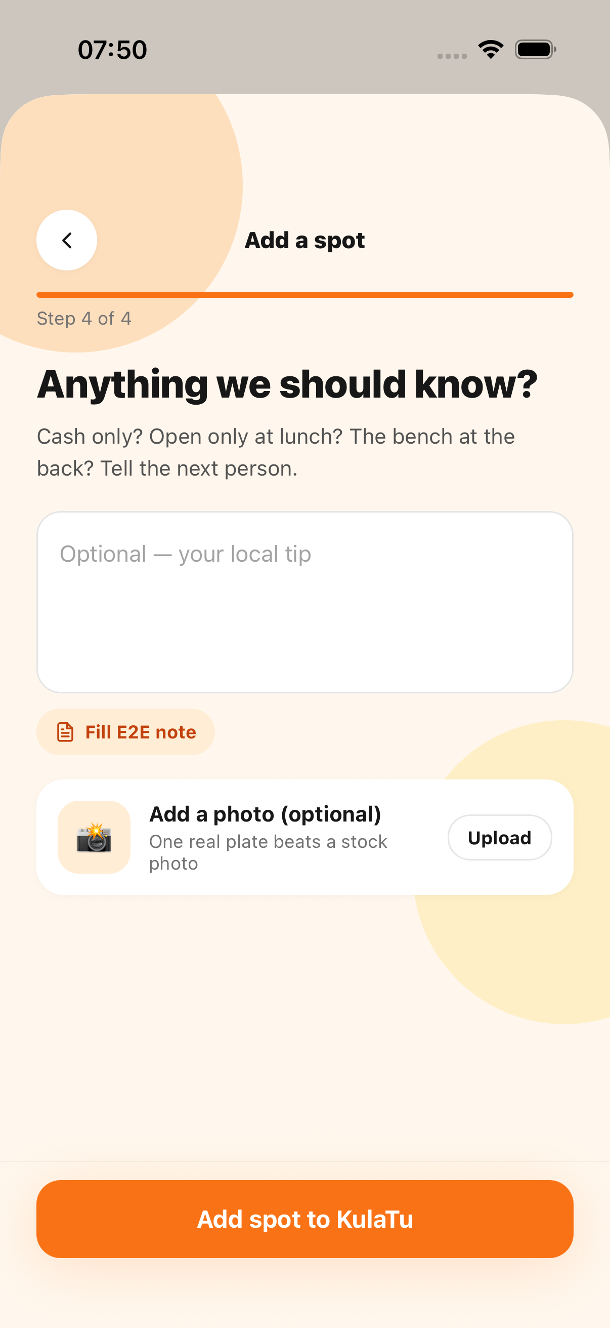 Add spot flow