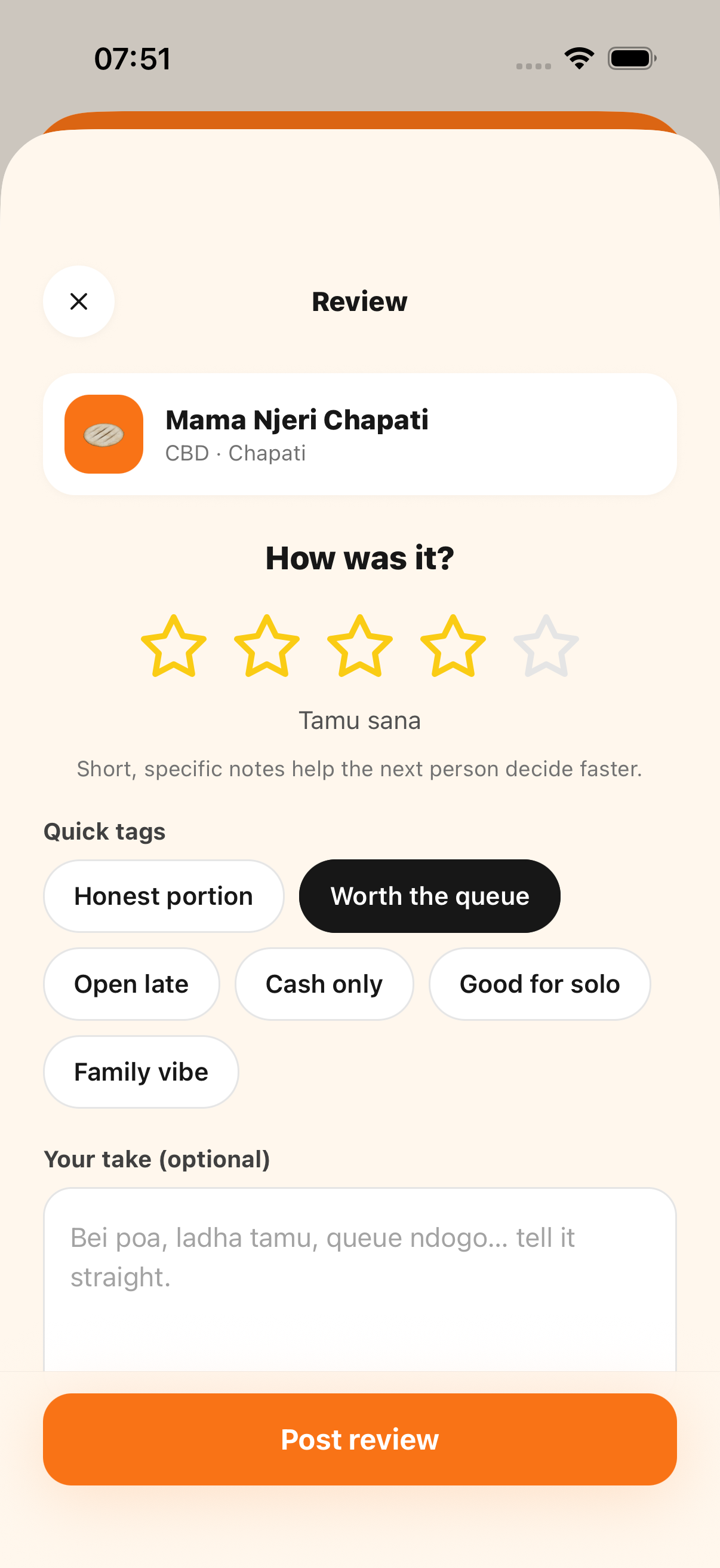 Review flow